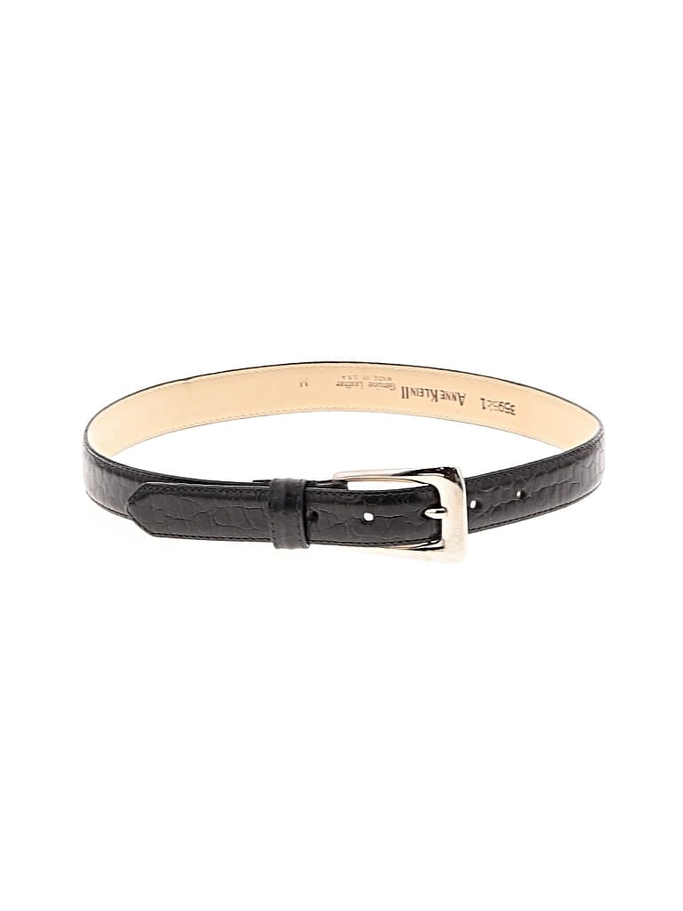 Pre-owned Anne Klein Ii Leather Belt In Black
