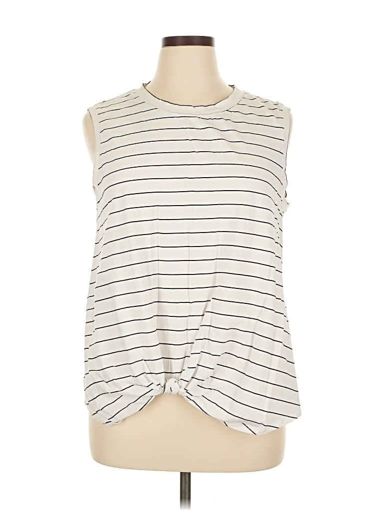 Pre-owned Nine Britton Sleeveless Top Ivory Cowl Neck Tops In White