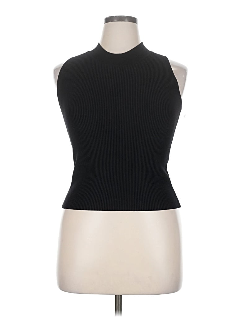 Pre-owned H By Halston Sweater Vest In Black