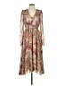 Lini 100% Polyester Paisley Brown Red Casual Dress Size S - photo 1