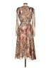 Lini 100% Polyester Paisley Brown Red Casual Dress Size S - photo 2