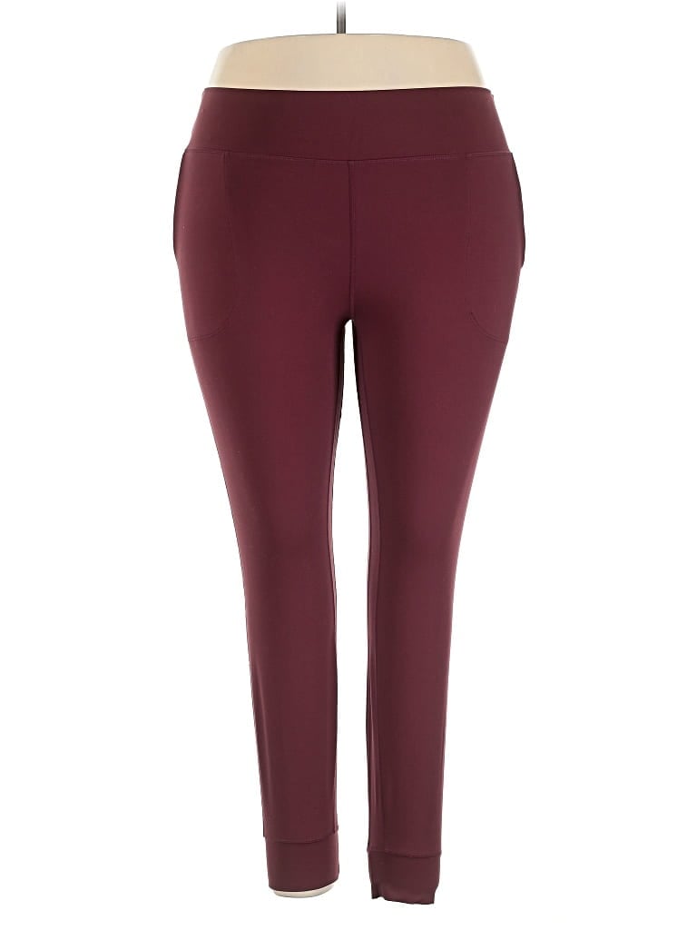 Pre-owned Senita Athletics Active Pants In Burgundy