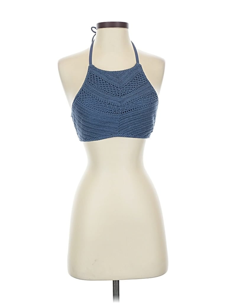 Pre-owned Xhilaration Tank Top Blue Halter Neckline Tops