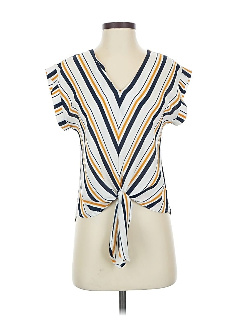 Pre-owned Monteau Short Sleeve Blouse In Yellow