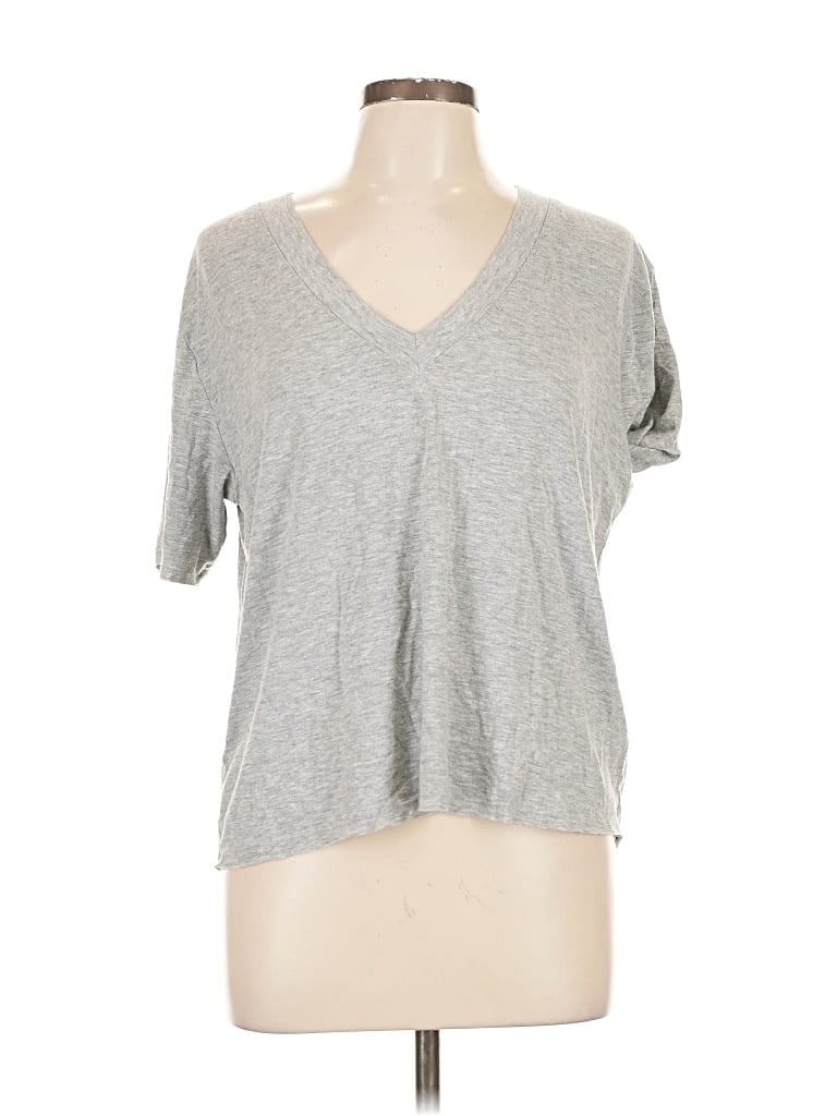 Pre-owned Splendid Short Sleeve T-shirt In Gray