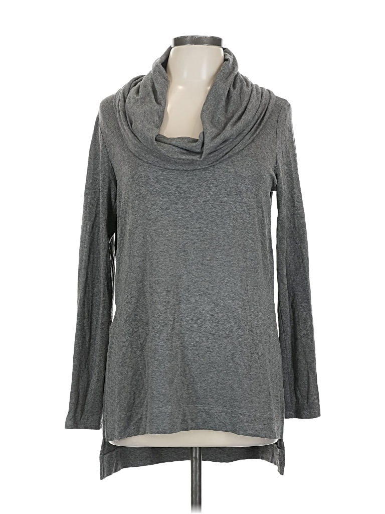 Pre-owned Michael Stars Long Sleeve Top Gray Cowl Neck Tops