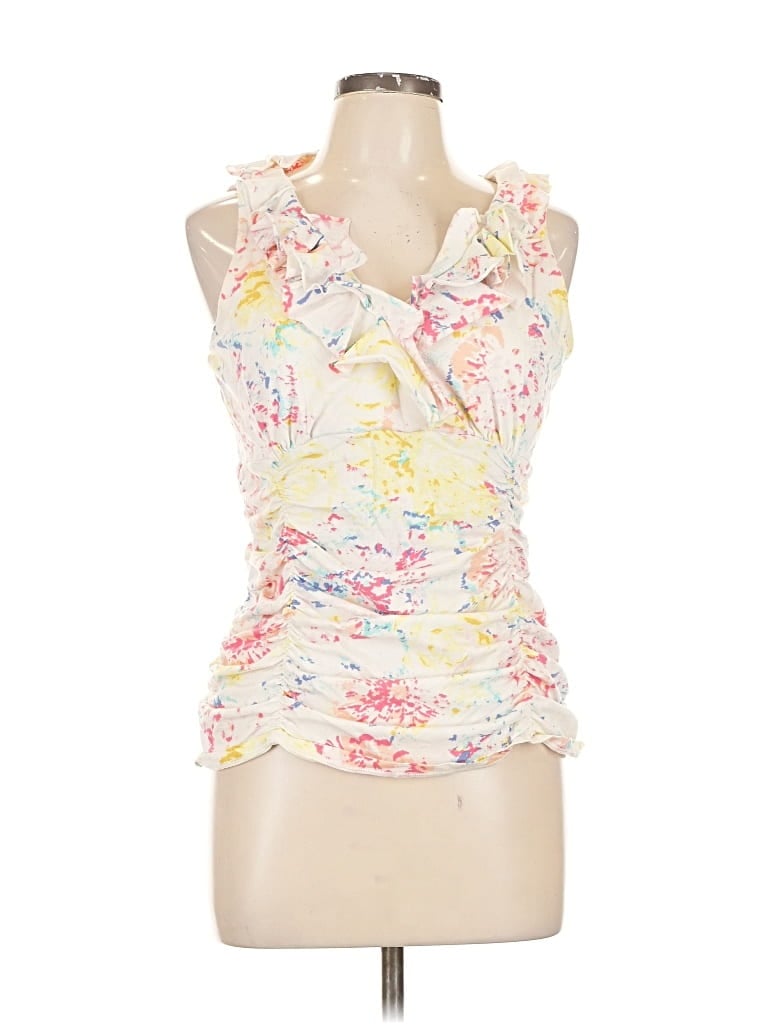 Pre-owned Cabi Sleeveless Blouse In White