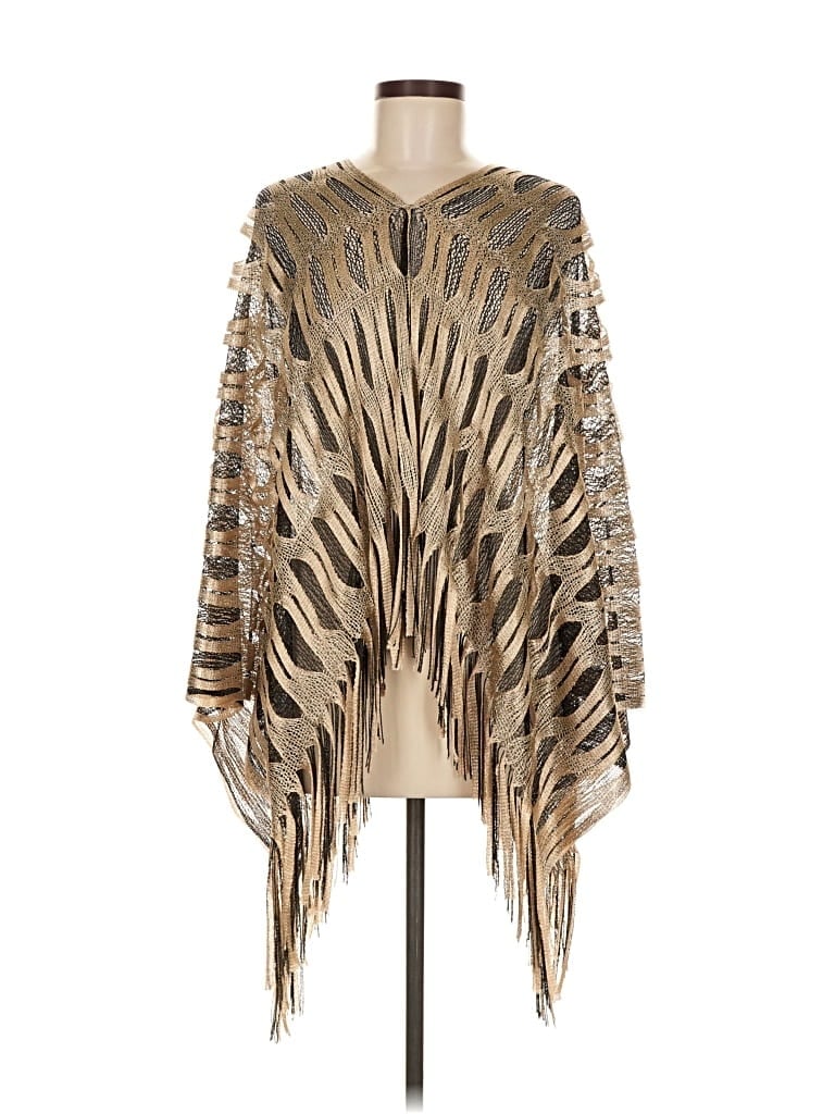 Pre-owned Unbranded Poncho In Brown