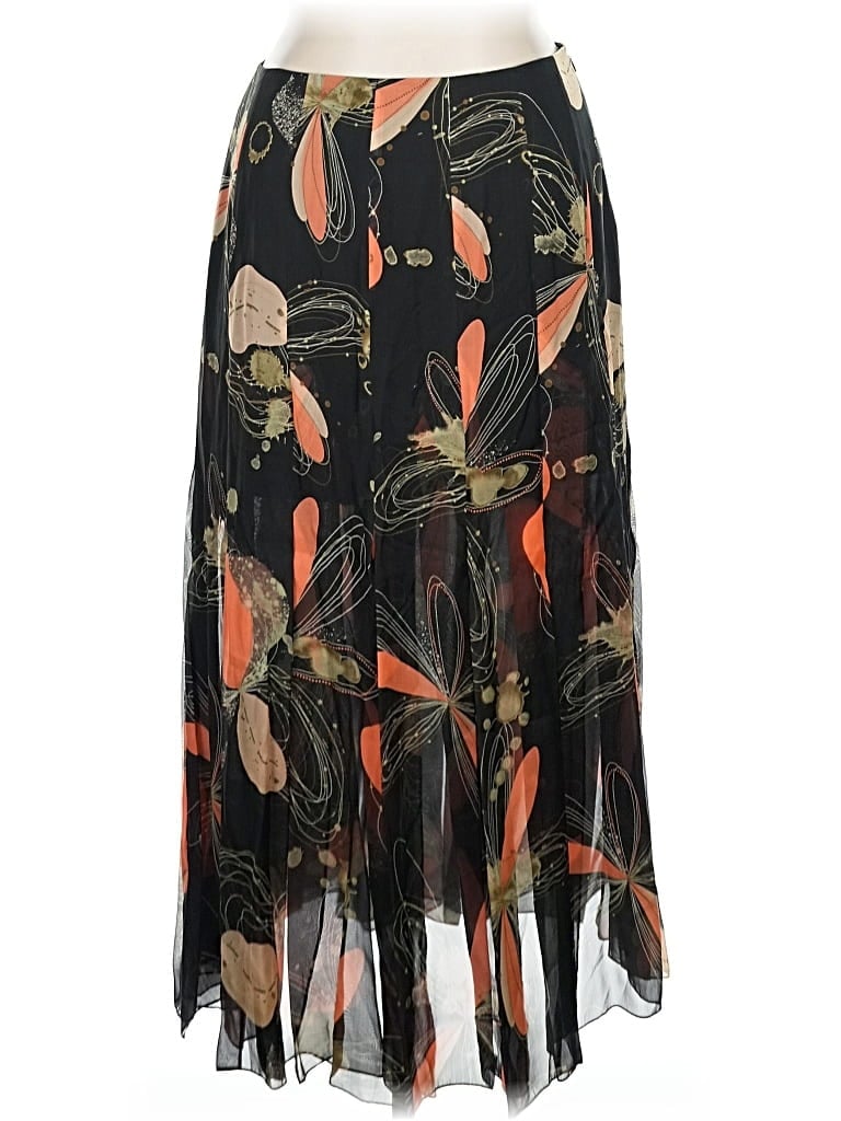 Pre-owned Dana Buchman Silk Skirt In Black