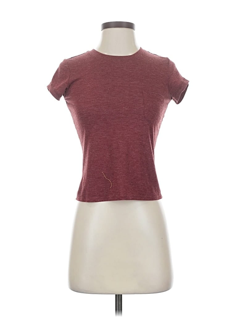 Pre-owned Wet Seal Short Sleeve T-shirt In Burgundy
