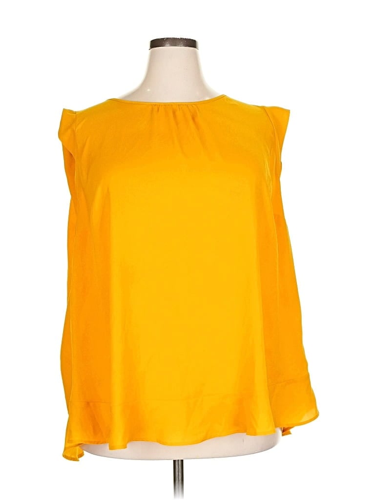 Pre-owned Ann Taylor Loft Sleeveless Blouse In Yellow