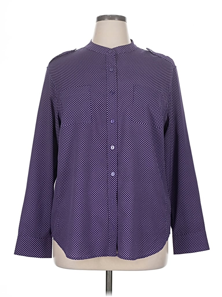 Pre-owned Apt. 9 Long Sleeve Blouse In Purple