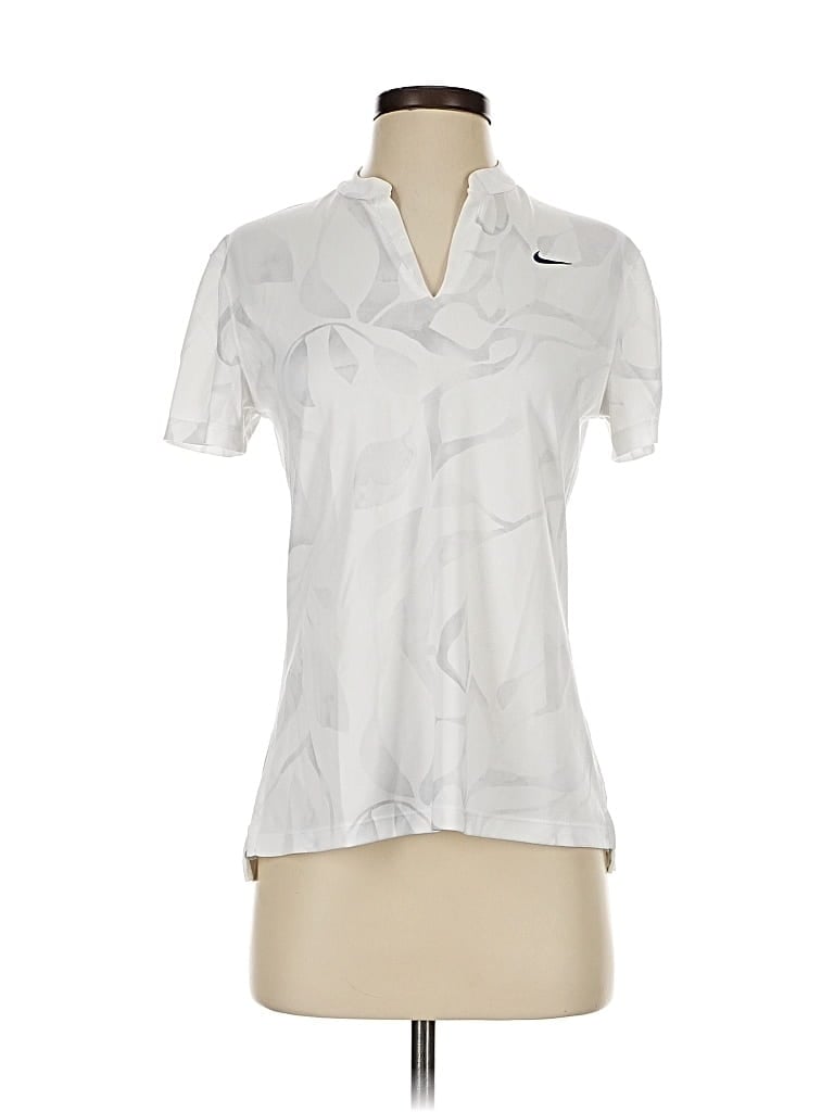 Pre-owned Nike Short Sleeve Blouse In White