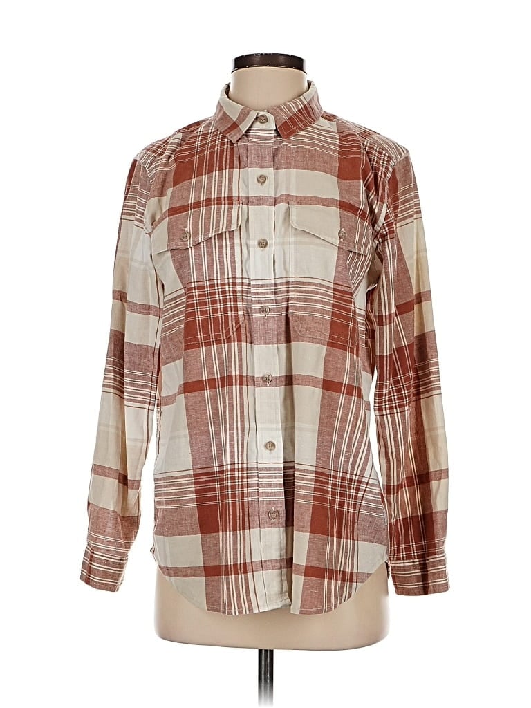 Pre-owned Eddie Bauer Long Sleeve Button Down Shirt In Brown