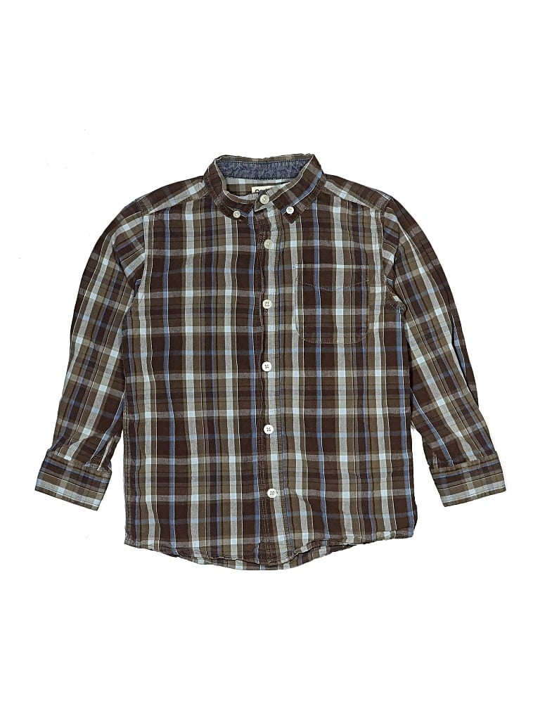 OSHKOSH B'GOSH Pre-owned Kids' Long Sleeve Button Down Shirt In Brown