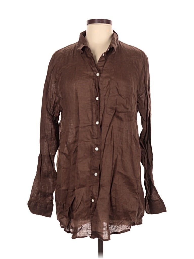 Pre-owned Gap Long Sleeve Button Down Shirt In Brown