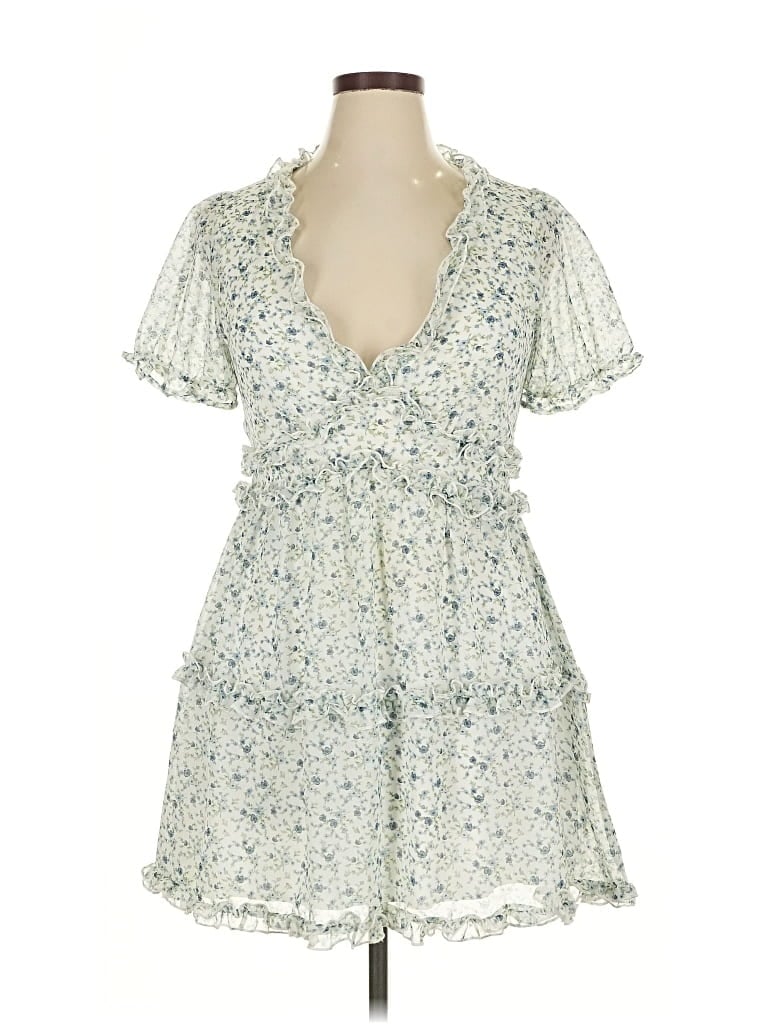 Pre-owned Altar'd State Short Sleeve Blouse In White