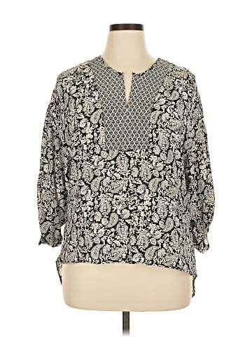 Tolani 3/4 Sleeve Silk Top (view 1)