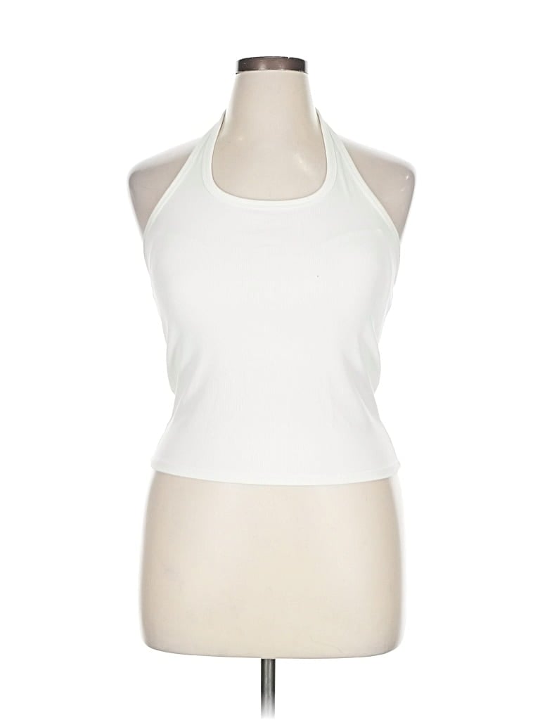 Pre-owned Uniqlo Tank Top White Halter Neckline Tops