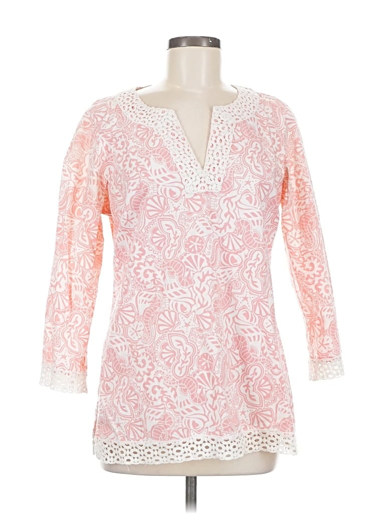 Pre-owned Vineyard Vines Long Sleeve Blouse In Pink