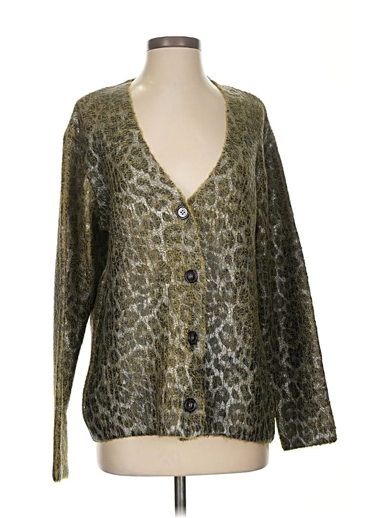 Pre-owned Zara Cardigan Sweater In Green