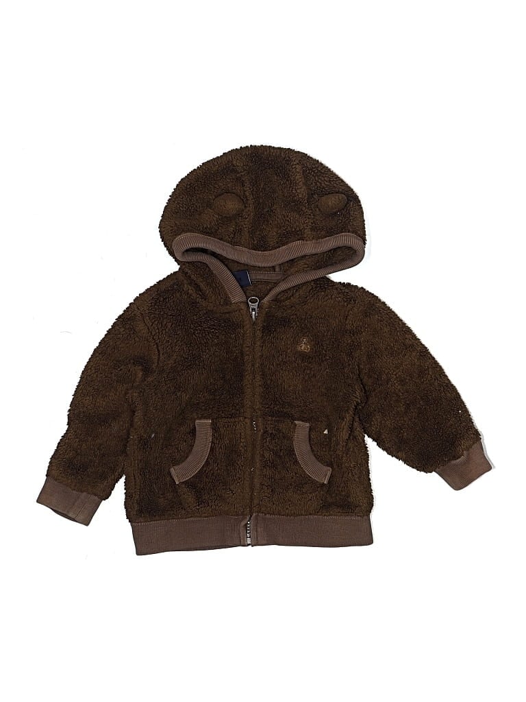 Pre-owned Baby Gap Kids' Zip Up Hoodie In Brown