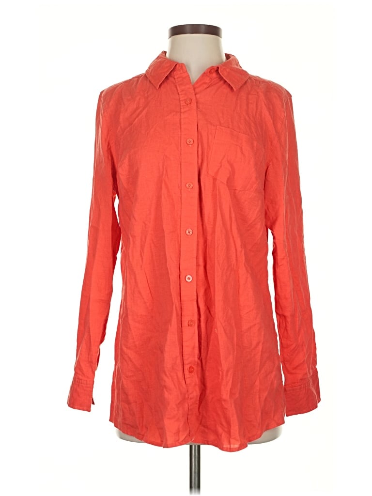 Pre-owned D&co. Long Sleeve Button Down Shirt In Red