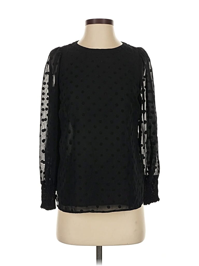 Pre-owned Ann Taylor Loft Long Sleeve Blouse In Black