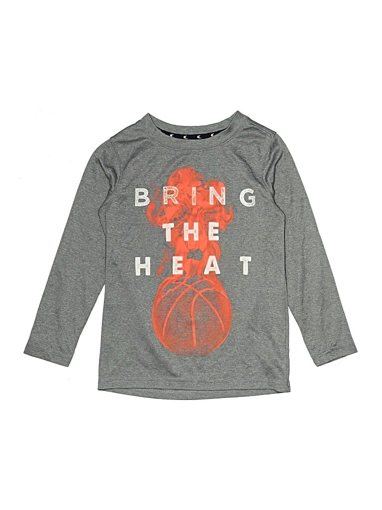 Pre-owned Carter's Kids' Long Sleeve T-shirt In Gray