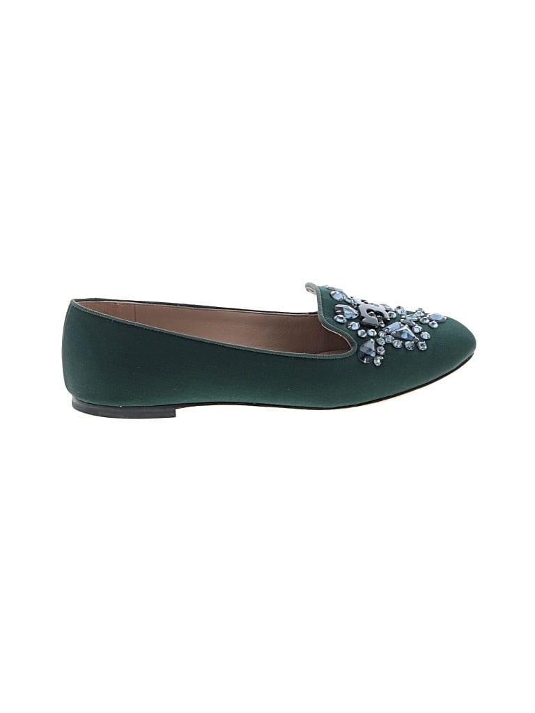 Pre-owned Tory Burch Flats In Green