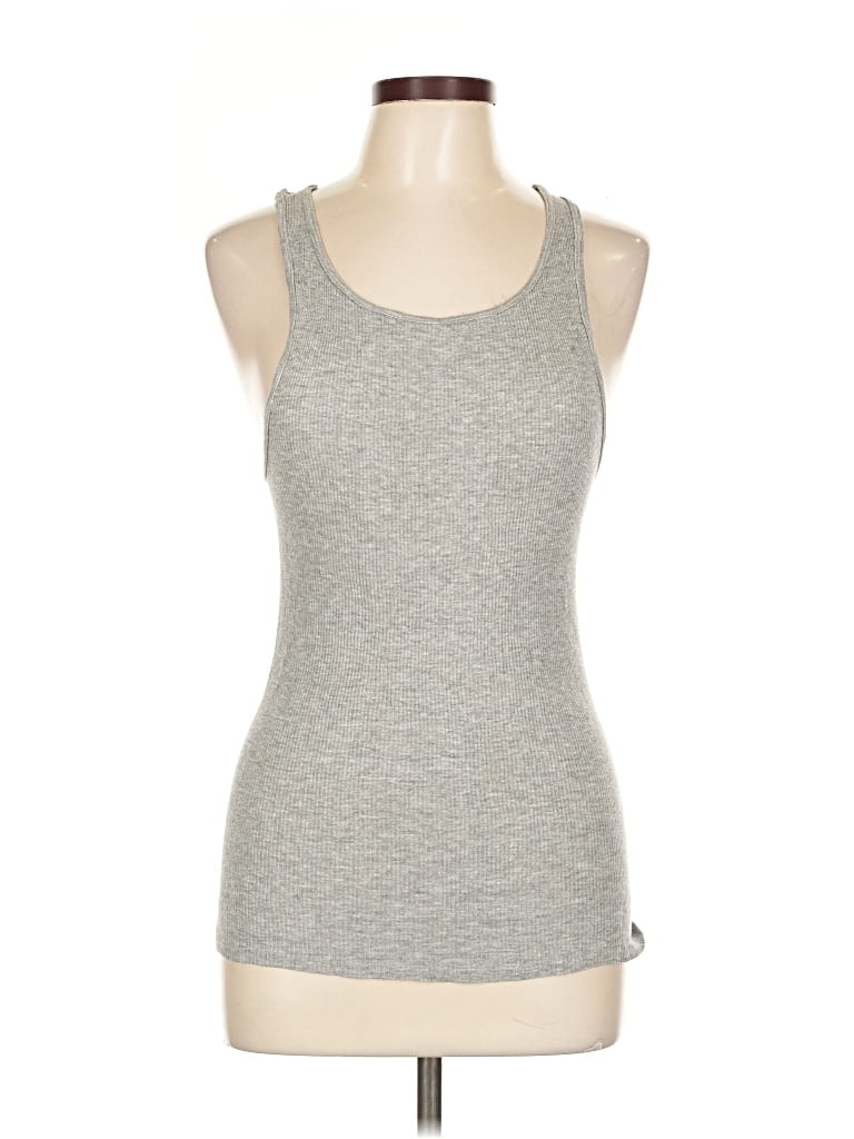 Pre-owned Hanes Tank Top Gray Halter Neckline Tops