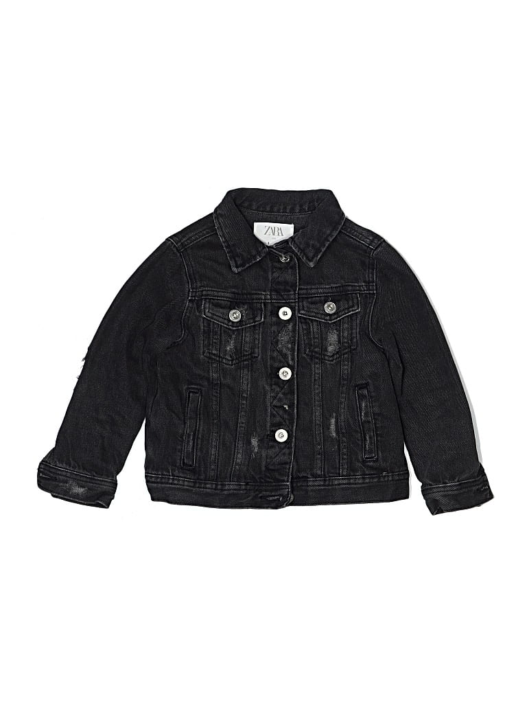 Pre-owned Zara Kids' Denim Jacket In Black