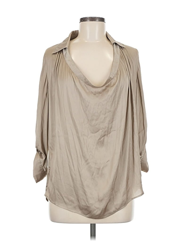 Pre-owned Vince 3/4 Sleeve Blouse In Gray