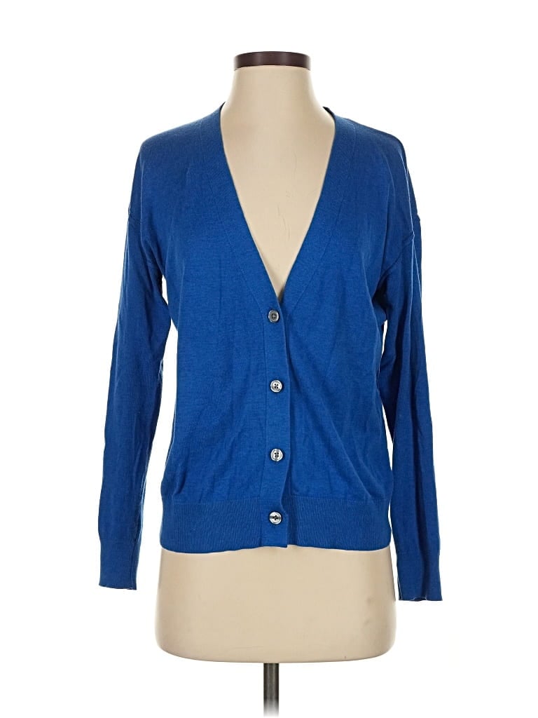 Pre-owned Banana Republic Factory Store Cardigan Sweater In Blue