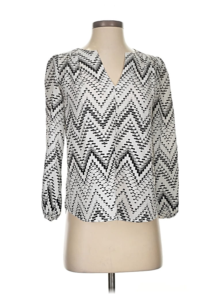 Pre-owned Aqua 3/4 Sleeve Blouse In Silver