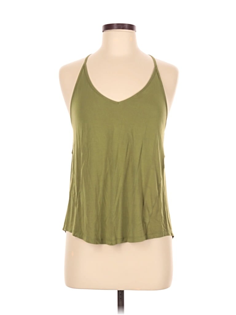 Pre-owned Lululemon Athletica Tank Top Green Halter Neckline Tops