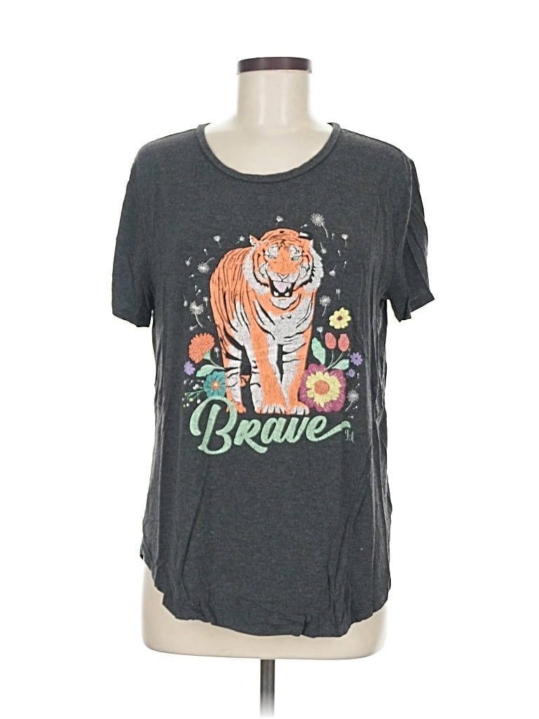 Pre-owned Grace & Lace Short Sleeve T-shirt In Gray