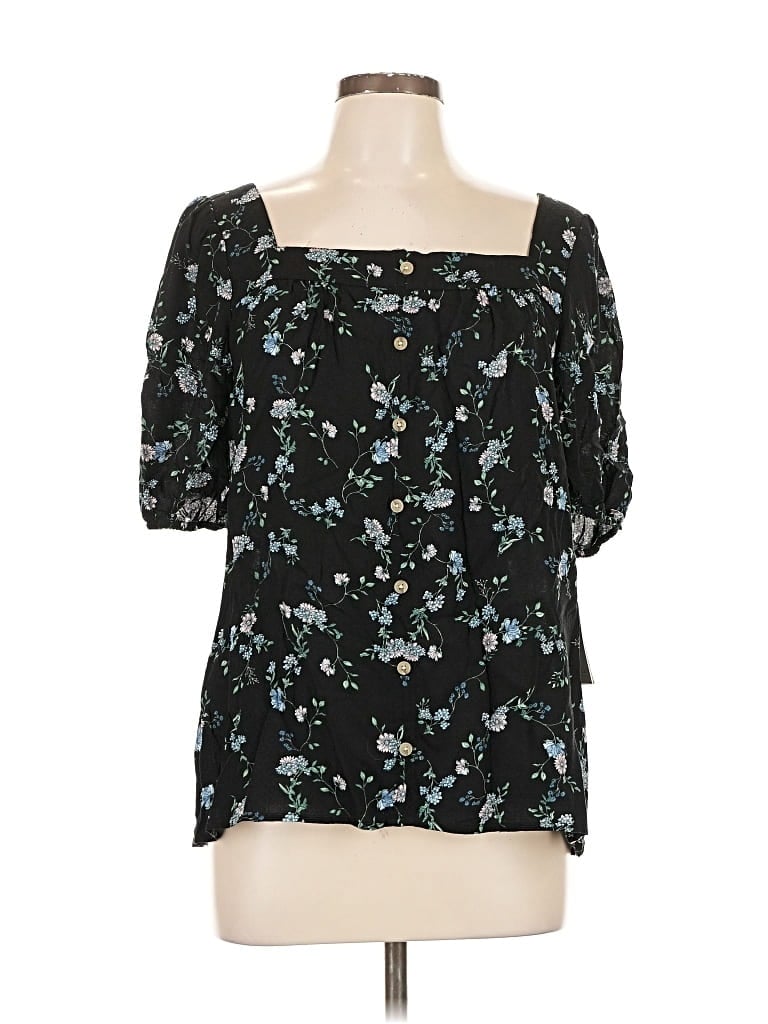 Angels Short Sleeve Blouse In Black