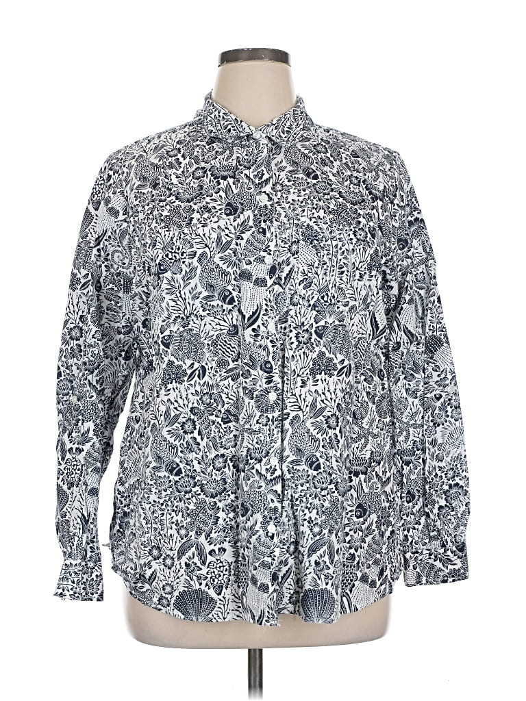 Pre-owned Charter Club Long Sleeve Button Down Shirt In Blue