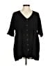 Unbranded 100% Rayon Black Short Sleeve Blouse One size - photo 1
