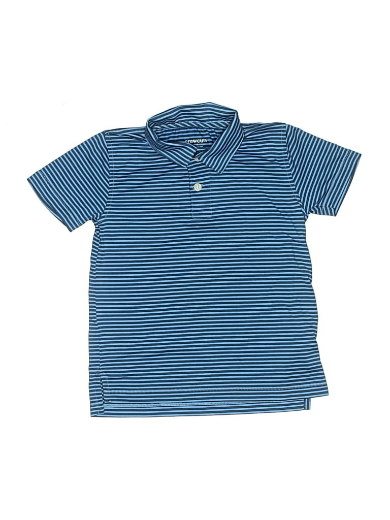 Pre-owned Crewcuts Outlet Kids' Short Sleeve Polo Shirt In Blue