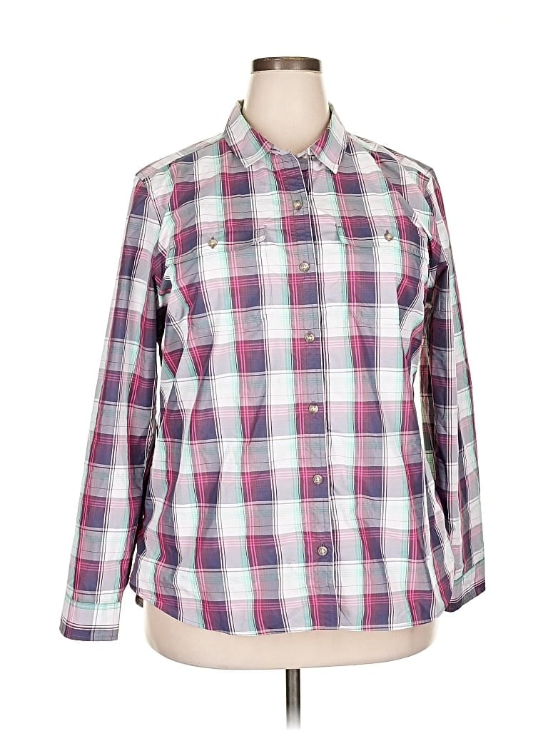 Pre-owned Eddie Bauer Long Sleeve Button Down Shirt In Pink