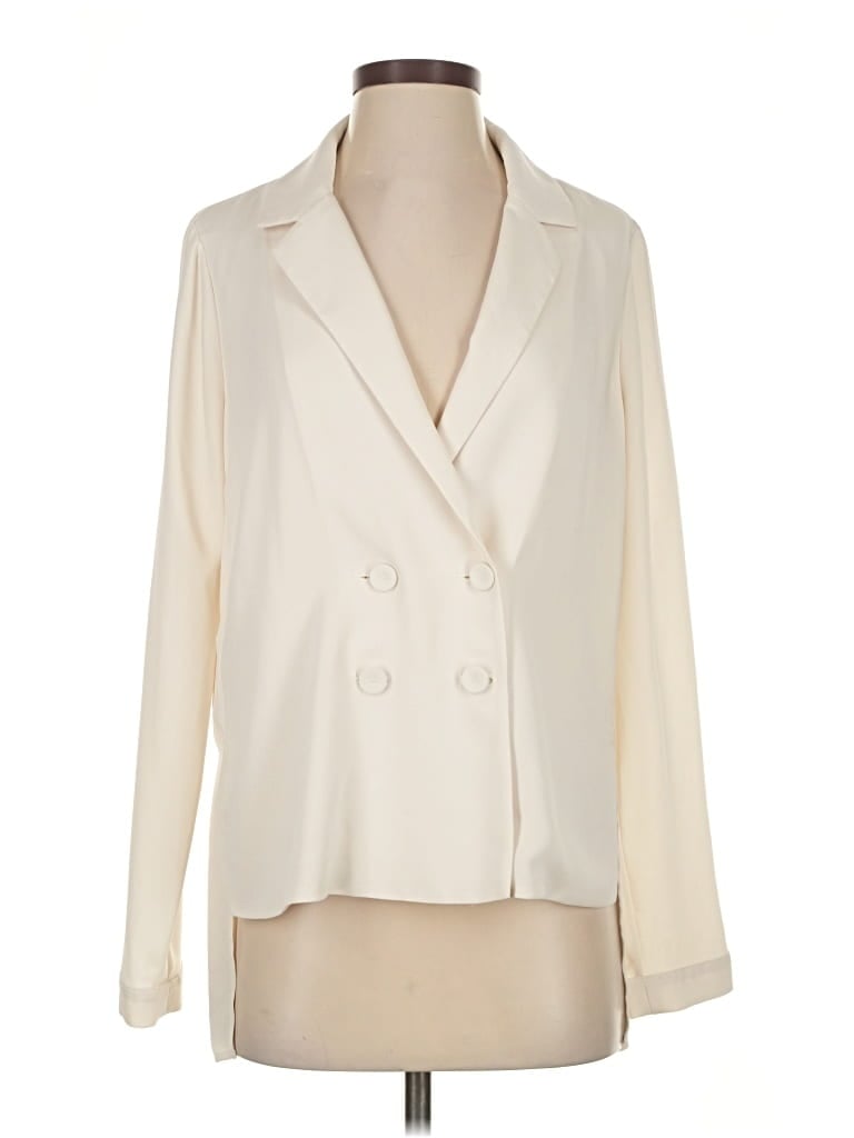 Pre-owned Bcbgmaxazria Long Sleeve Blouse In White