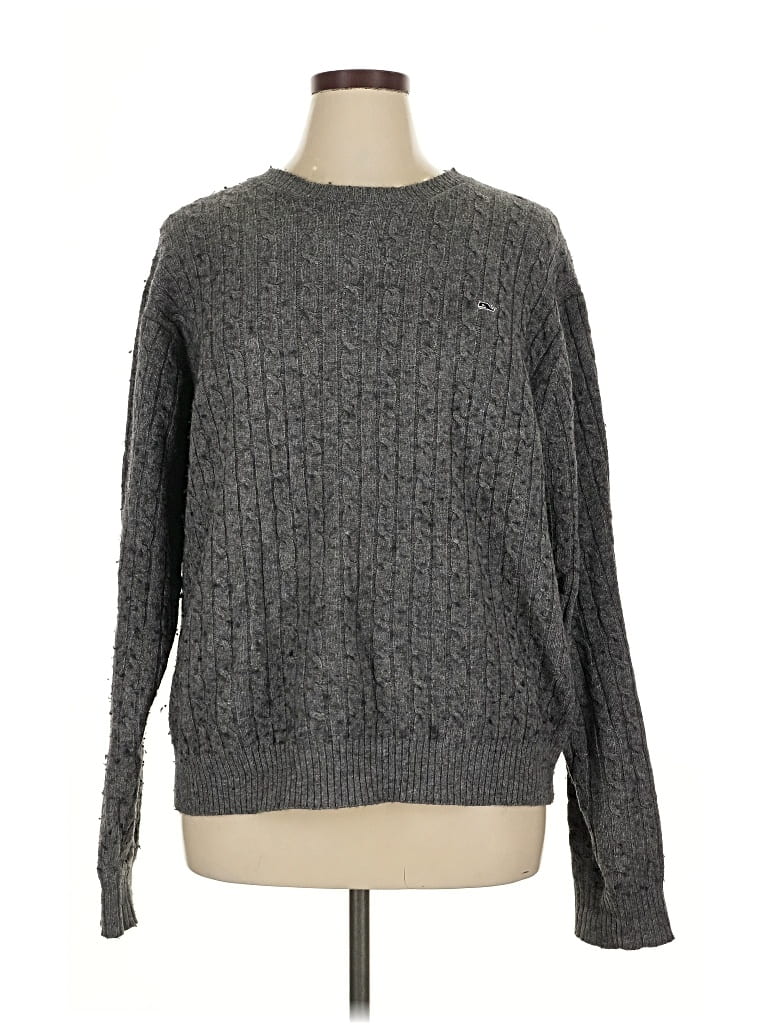 Pre-owned Vineyard Vines Wool Pullover Sweater In Gray