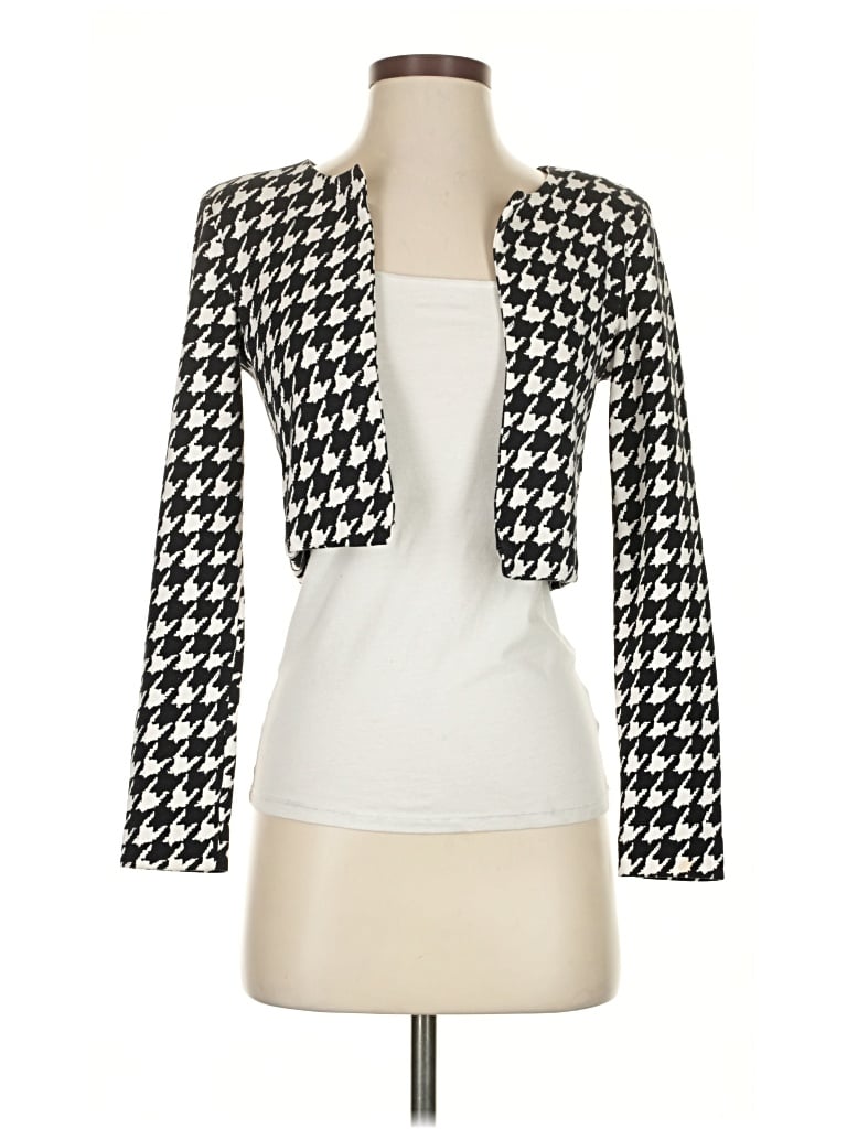 Pre-owned H&m Long Sleeve Top Ivory Square Neckline Tops In White