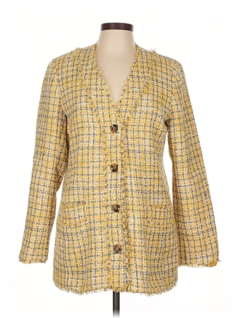 Pre-owned Ann Taylor Blazer Jacket In Yellow