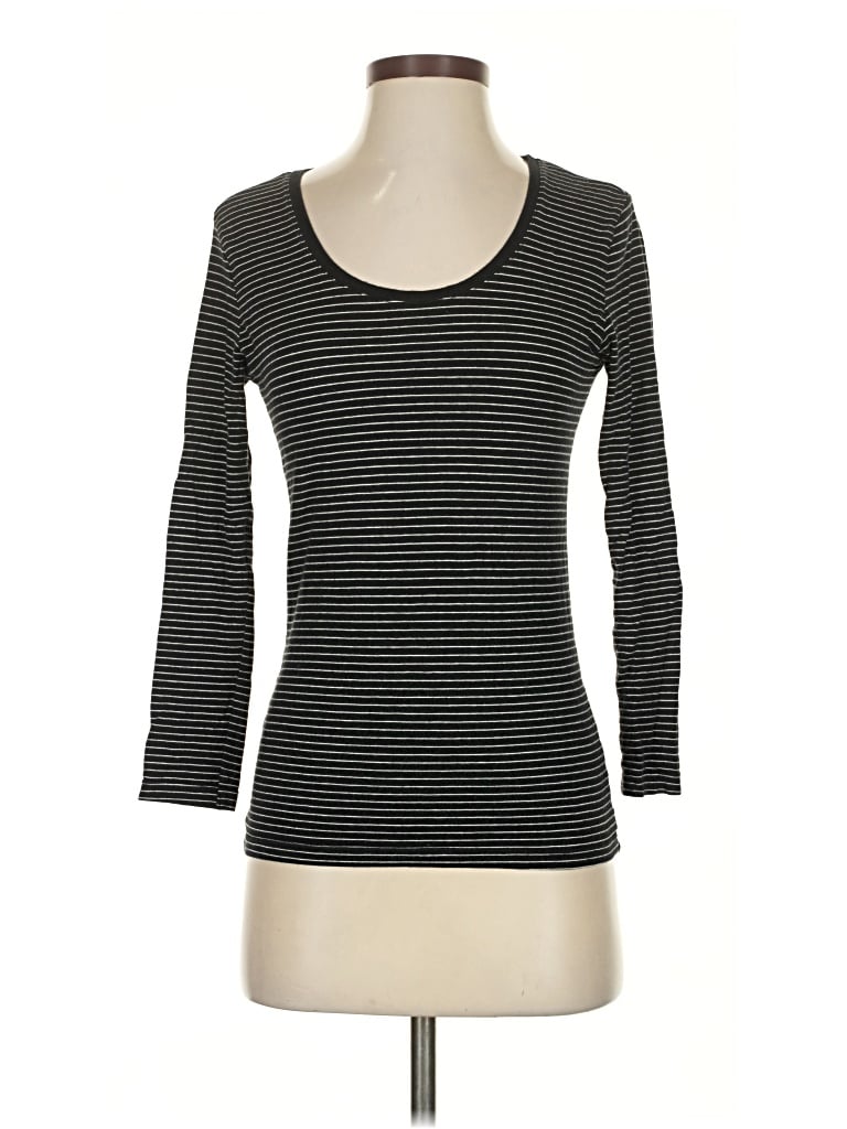 Pre-owned Unbranded 3/4 Sleeve T-shirt In Black