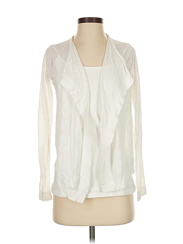 Pre-owned Ann Taylor Loft Cardigan Sweater In White