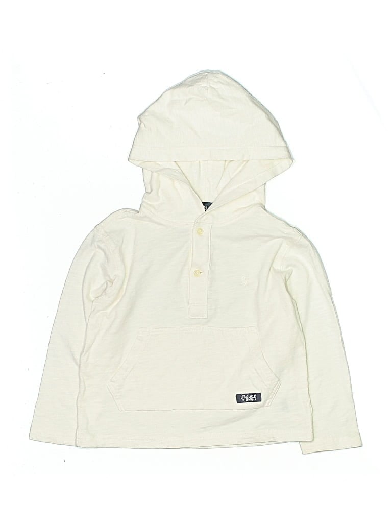 Pre-owned Polo By Ralph Lauren Kids' Zip Up Hoodie In White