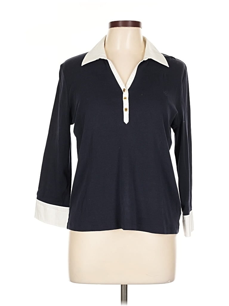 Pre-owned Polo Ralph Lauren 3/4 Sleeve Blouse In Blue